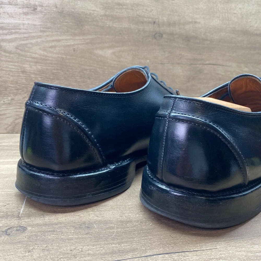 Allen Edmonds Hancock Derby Mens 12 D Black USA Vintage Dress Shoes 8404
